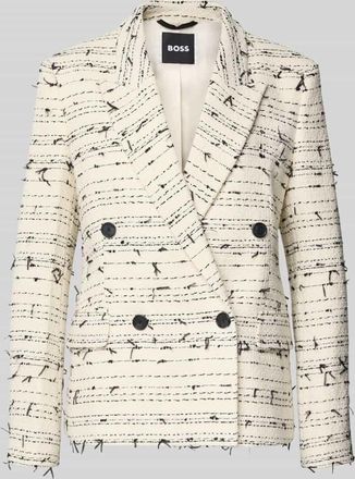 HUGO BOSS Slim Fit Longblazer aus Baumwoll-Mix Modell JALETO9 in Offwhite, Gr&ouml;&szlig;e 32