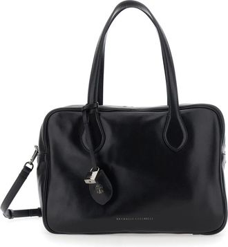 Brunello Cucinelli Bolso de mano rectangular con correa desmontable - Bags - Mujer - Negro - ONE SIZE