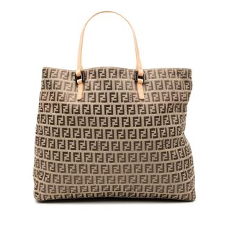 Fendi Pre-owned Womens Zucchino Canvas Tote - Tan Textile - One Size