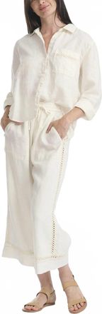 Splendid Womens Stella Linen Pant In Antique Pearl