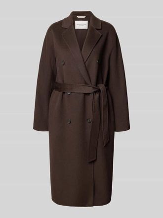 Marc O'Polo Relaxed Fit Mantel aus Woll-Mix in Dunkelbraun, Größe 42