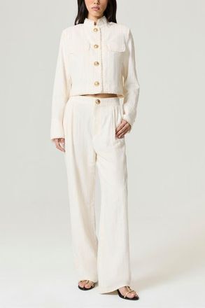 Nocturne Gold-Embellished Utility Jacket in Ivory at Nordstrom, Size X-Small Eu