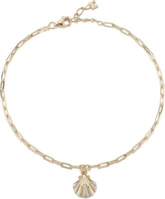 Mateo Bijoux 14kt gouden Petite Venus enkelbandje met diamant