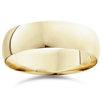 Pompeii3 7mm Dome High Polished Wedding Band 10K Yellow Gold Size Selectable