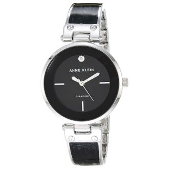 Anne Klein Womens Bangle Black Dial Watch