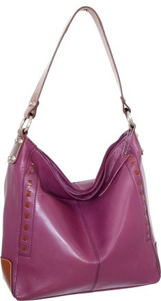 Nino Bossi Everyday Leather Hobo Bag in Viola