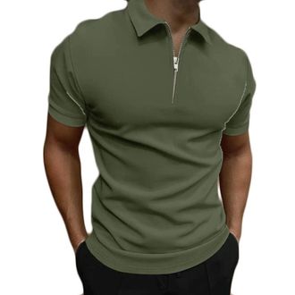 Generic Mens Polos Shirts Short Sleeve Quarter Zip Golf Polos Shirts Slim Fit Contrasting Colors Tennis T-Shirt Breathable Summer Casual Tee Tops Turn-Down Co