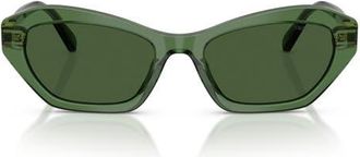 Swarovski 54mm Cat Eye Sunglasses in Transparent Green /Dark Green at Nordstrom