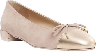 Stuart Weitzman Sleek Bow Suede Flat