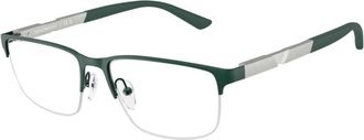 Emporio Armani 1164 Vista Rectangular Dark Green and Silver Metal Eyeglasses