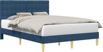 vidaXL Struttura Del Letto Con Testiera Blu 160 X 200 Cm Tessuto Vidaxl