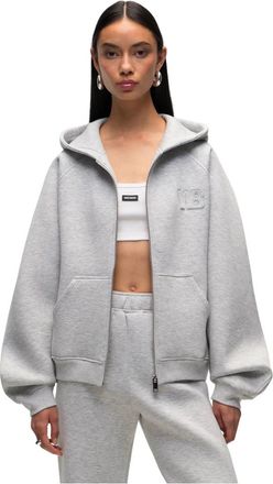 Worst Behavior Wrstbhvr, Hoodies & sweatvesten, Dames, Grijs, XS, Leer, Gruven V2 Hooded Zip Jacket