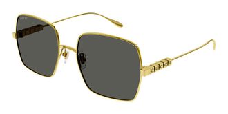 Gucci GG1434S Asian Fit 001 Womens Sunglasses Gold Size 57