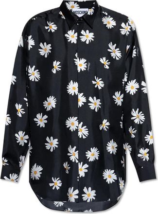 Moschino Zijden overhemd - Heren - Casual Overhemden - Zwart - M - Overhemden