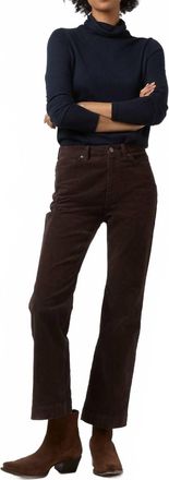 Ann Mashburn Kendall Flare 5-Pocket Jean In Coffee Stretch Cord