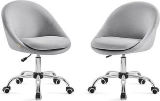 Songmics 2 sillas de oficina con altura ajustable de color gris