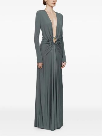 CHRISTOPHER ESBER Orica Ruched V-neck Maxi Dress