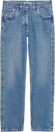 Prada Jeans con placca logo - Blu