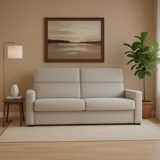 Dmora Sof&aacute; Fijo 3 Plazas Ozegna, Desenfundable, Lavable Made In Italy, Brazos, 220x95 Cm Gris Claro