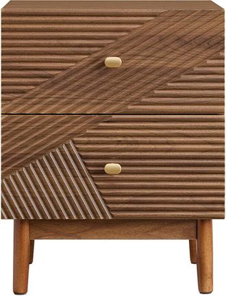 SoBuy SoBuy Vintage Nightstand with 2 Drawers, Wooden Side Table with Rubber Wood Legs, Night Table for Bedroom, Living Room and Office, Brown, L45 &times; W40 &times;