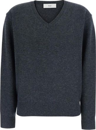 Dunst Cashmere V-Neck Trui - Heren - V-hals truien - Grijs - XS - Wol - Truien & Vesten