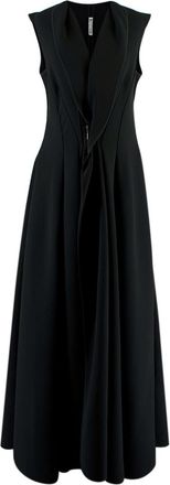 Maticevski Black Flared Pleated Zip Gown Size M