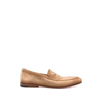 Santoni Loafers, male, Brown, Size: 10 1/2 US Carlo Penny Loafer