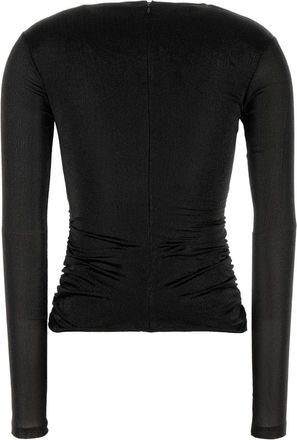 Isabel Marant Womens Rose Blouse Black Silk Polyester Elastane