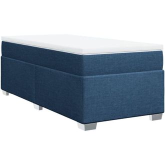 vidaXL Cama Box Spring Con Colch&oacute;n Tela Azul 90x190 Cm Vidaxl