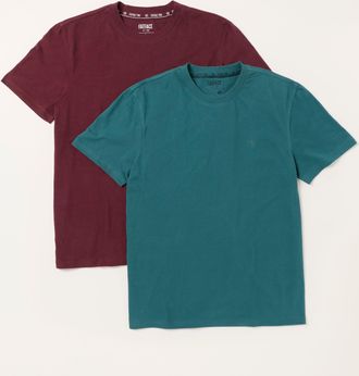 Fat Face FatFace 2 Pack Teal/Burgundy Short Sleeve T-Shirt