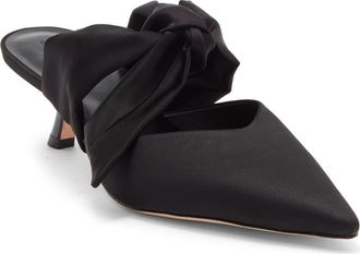 Reformation Milk Glass Pointed Toe Mule in Black Satin at Nordstrom Rack, Size 9.5