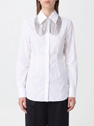 Sportmax Camicia slim fit in popeline di cotone con frange gioiello