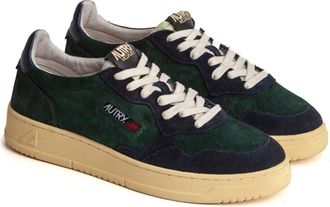 Autry Medalist Low Sneaker in Suede/suede Bttl/blue at Nordstrom Rack, Size 7Us / 40Eu