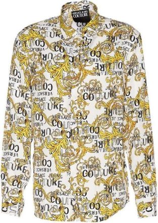 Versace Jeans Couture Witte Casual Overhemden 74Gal 2R0Ns 219G03 - Heren - Casual Overhemden - Veelkleurig - 2XL - Overhemden