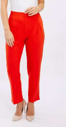 Frank Lyman Design Slim High-Waisted Trousers In Orange
