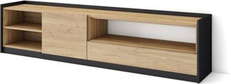 Skraut Home Skraut Home - Mueble Tv, Televisi&oacute;n, 207x37x50cm, Para Tv Hasta 80, Roble Y Negro