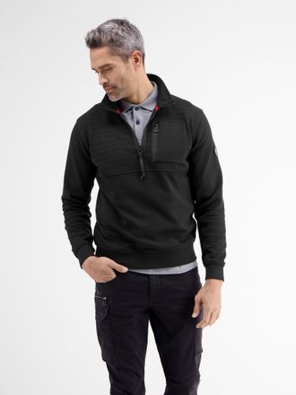 Lerros Sweatshirt LERROS Modischer Sweattroyer, Herren, Gr. S, schwarz, 100% Baumwolle, Sweatshirts Sweatshirt