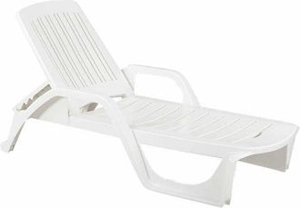 Milani Home Milani Home - zanzibar - lettino da giardino in plastica con ruote