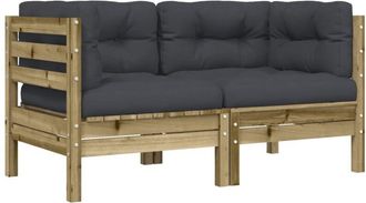 vidaXL Sof&aacute; Esquinero Jard&iacute;n Con Cojines 2 Uds Madera Pino Impregnada Vidaxl