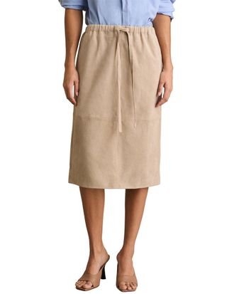 Reiss Meagan Drawstring Leather Mini Skirt