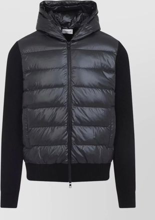 Moncler wool quilted hooded padded cardigan