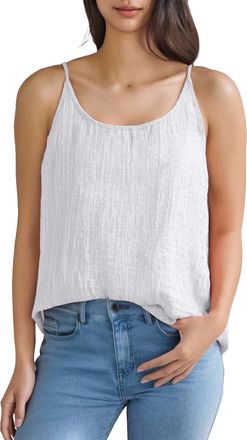 Generic Womens Vest Tops Cotton Linen Spaghetti Strap Camisole V Neck Sleeveless Casual Loose Fit Tank Tops Elegant Ladies Blouses Summer T Shirts (Z04-White,
