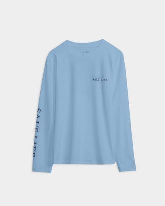 Salt Life Lavish Livin SLX Performance Long Sleeve Tee in Glacial Blue Heather at Nordstrom, Size X-Large