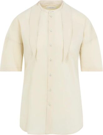 Christophe Lemaire Blouses, female, Beige, Size: XS Short Sleeve Scarf Shirt