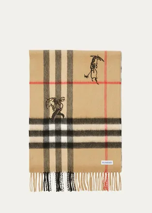 Burberry Mens Check Mates Cashmere Scarf