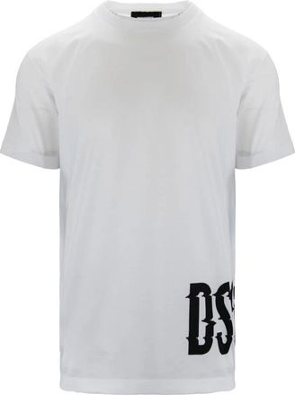 Dsquared2 Heren Slip-On T-Shirt met Logo - Heren - T-shirts - Wit - S - Katoen - Tops