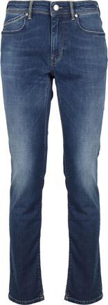 Re-hash Medium Blue Jeans With Classic Five-Pocket Design