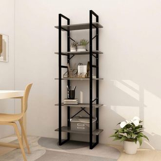 vidaXL Vidaxl - Libreria a 5 Ripiani Grigia 60x30x175 cm in Legno di Pino