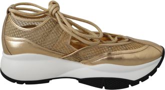 Jimmy Choo London en Glamour Mesh Leather Womens Sneakers