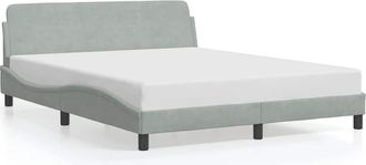 vidaXL Estructura De Cama Dover Terciopelo Gris Claro 152x203cm Vidaxl